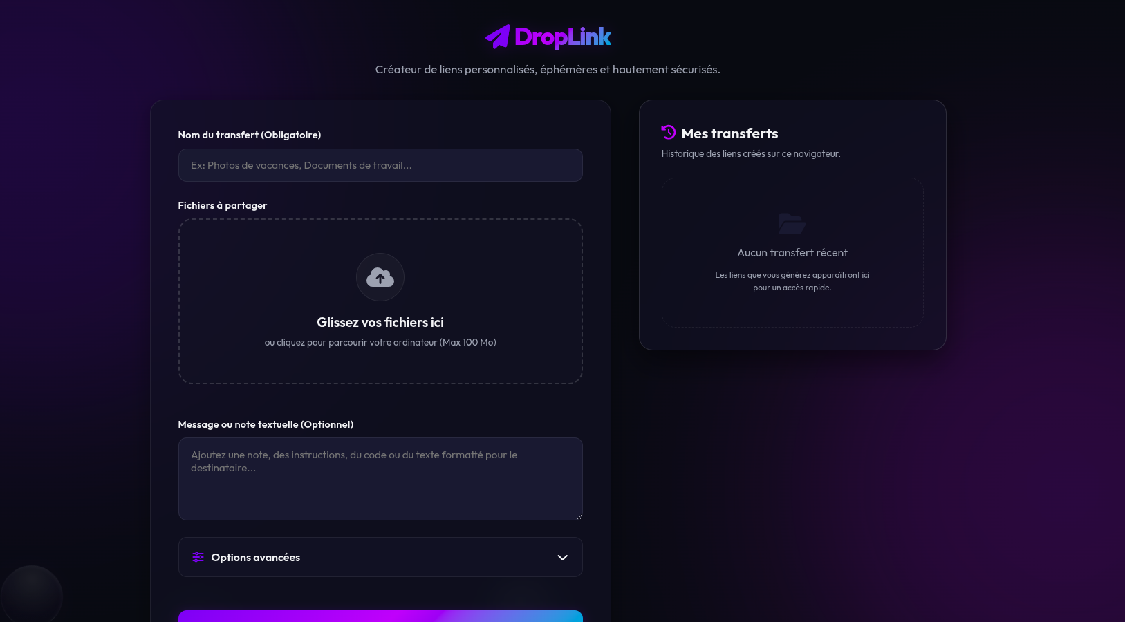 DropLink Site Web